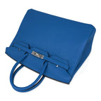 Birkin 35 Bag Rich Blue Izmir Clemence Palladium