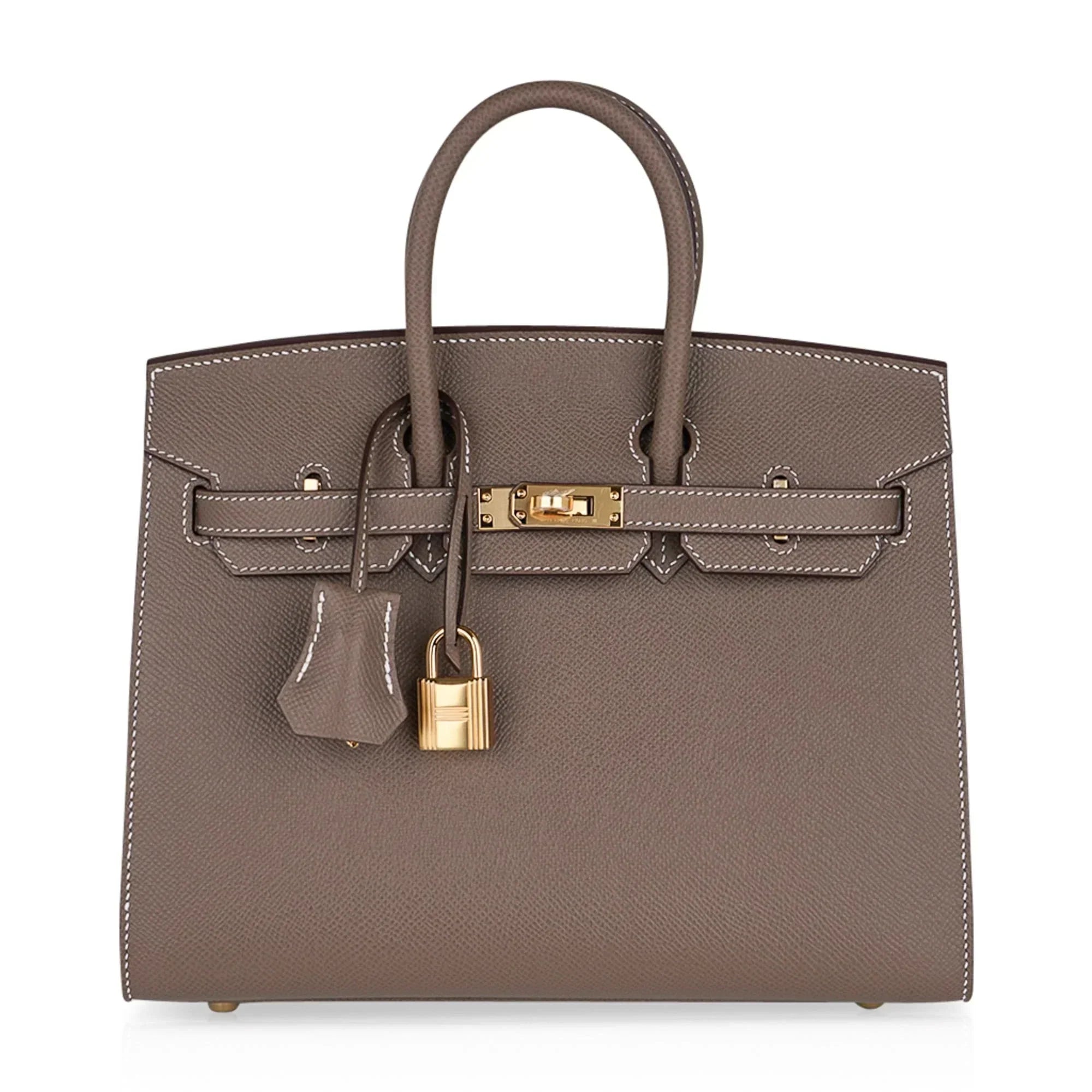 Birkin Sellier 25 Etoupe Gold Hardware Epsom Leather New w/Box