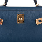 Kelly 20 Mini Sellier Bag Deep Blue Epsom Leather Gold Hardware
