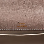 Kelly Pochette in Ostrich Leather with Gold Hardware Gris Tourterelle