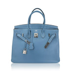 Birkin 35 Bag Blue Jean Togo Leather with Palladium Hardware