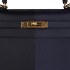 Kelly Casaque 28 Bag Black / Bleu Indigo Sellier Limited Edition