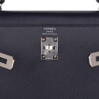 Verso Kelly Sellier 25 Bag Bleu de Minuit & Etrusque Veau Madame Leather with Palladium Hardware