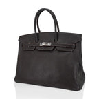 Birkin 35 Bag Cocoan Brown Chevre Leather with Palladium Hardware