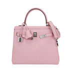 Kelly 25 Bag Rose Sakura Swift Leather with Palladium Hardware