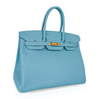 Birkin 35 Bag Blue Atoll Gold Hardware Epsom Leather