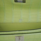 Kelly Depeches 25 Pouch Jaune Bourgeon Matte Alligator Palladium Hardware