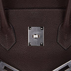 Birkin 35 Bag Ebene Barenia Faubourg Leather with Palladium Hardware