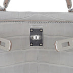 Limited Edition Mini Kelly 20 Sellier Matte Gris Perle Alligator Bag Palladium Hardware