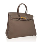 Birkin 35 Bag Etoupe Gold Hardware Togo Leather