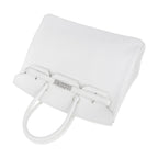 Birkin 35 Bag White Clemence Leather with Palladium Hardware