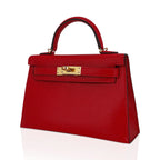 Kelly Sellier 20 Mini Rouge de Coeur Bag Chevre Leather Gold Hardware