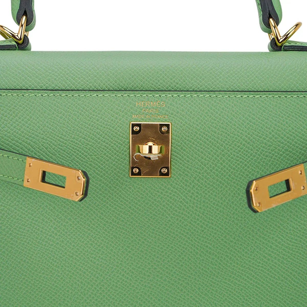 Kelly 25 Sellier Bag Vert Criquet Epsom Leather with Gold Hardware