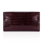 Kelly Classique To Go Wallet Bordeaux Alligator Gold Hardware New w/Box