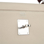 Limited Edition Kelly 32 Retourne Bag Au Galop Craie Togo Leather with Palladium Hardware