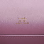 Kelly Pochette Clutch Bag Mauve Sylvestre Swift Leather with Rose Gold Hardware