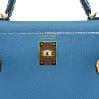 Mini Kelly 20 Bag Sellier New Blue Jean Epsom Leather with Gold Hardware