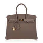 Birkin 35 Bag Etoupe Gold Hardware Togo Leather