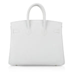 Birkin 25 HSS Bag White Clemence Gold Hardware