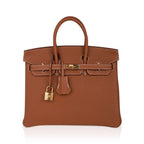Birkin 25 Bag Gold Togo Leather with Gold Hardware
