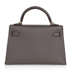 Kelly 20 Mini Sellier Bag Etain Epsom Leather Gold Hardware New w/Box