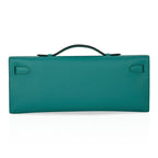 Kelly Cut Vert Verone Clutch Bag Gold Hardware Swift Leather