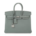 Birkin 25 Bag Vert Amande Togo Palladium Hardware
