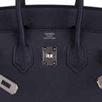 Birkin Sellier 25 Bag Blue Indigo Epsom Leather with Palladium Hardware