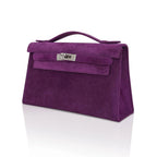 Limited Edition Kelly Pochette Violet Doblis Clutch Bag with Palladium Hardware