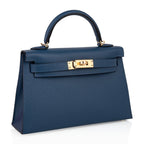 Kelly 20 Mini Sellier Bag Deep Blue Epsom Leather Gold Hardware