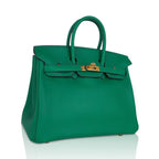 Birkin 25 Bag in Cactus Swift Leather with Gold Hardware