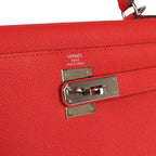 Kelly Sellier Rouge Tomate Epsom Palladium Hardware