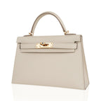 Kelly 20 Mini Sellier Bag Craie Epsom Leather Gold Hardware
