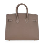 Birkin Sellier 25 Etoupe Gold Hardware Epsom Leather New w/Box