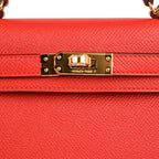 Kelly 20 Mini Sellier Bag Rouge Tomate Epsom Gold Hardware