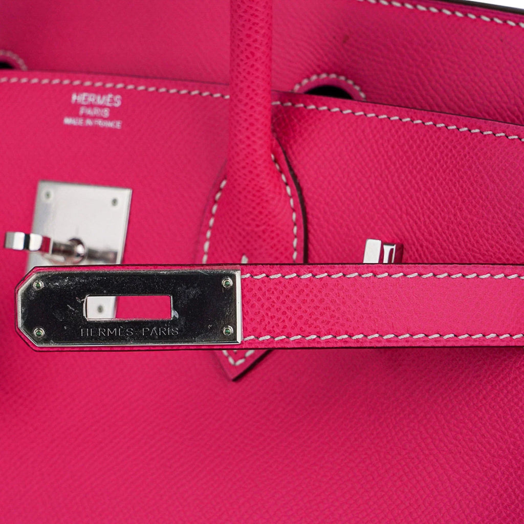 Birkin 30 Bag Rose Tyrien Candy Epsom Limited Edition Palladium
