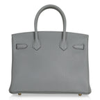 Birkin 30 Bag Gris Mouette Gold Hardware Togo Leather