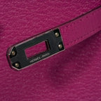 Mini Kelly 20 Bag Sellier Rose Pourpre Chevre Leather with Palladium Hardware