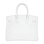 Birkin 35 Bag White Clemence Leather with Palladium Hardware