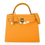 Kelly Sellier 28 Bag Jaune D’Or Epsom Leather Gold Hardware
