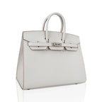 Birkin Sellier 25 Bag Gris Pale Epsom Leather with Palladium Hardware