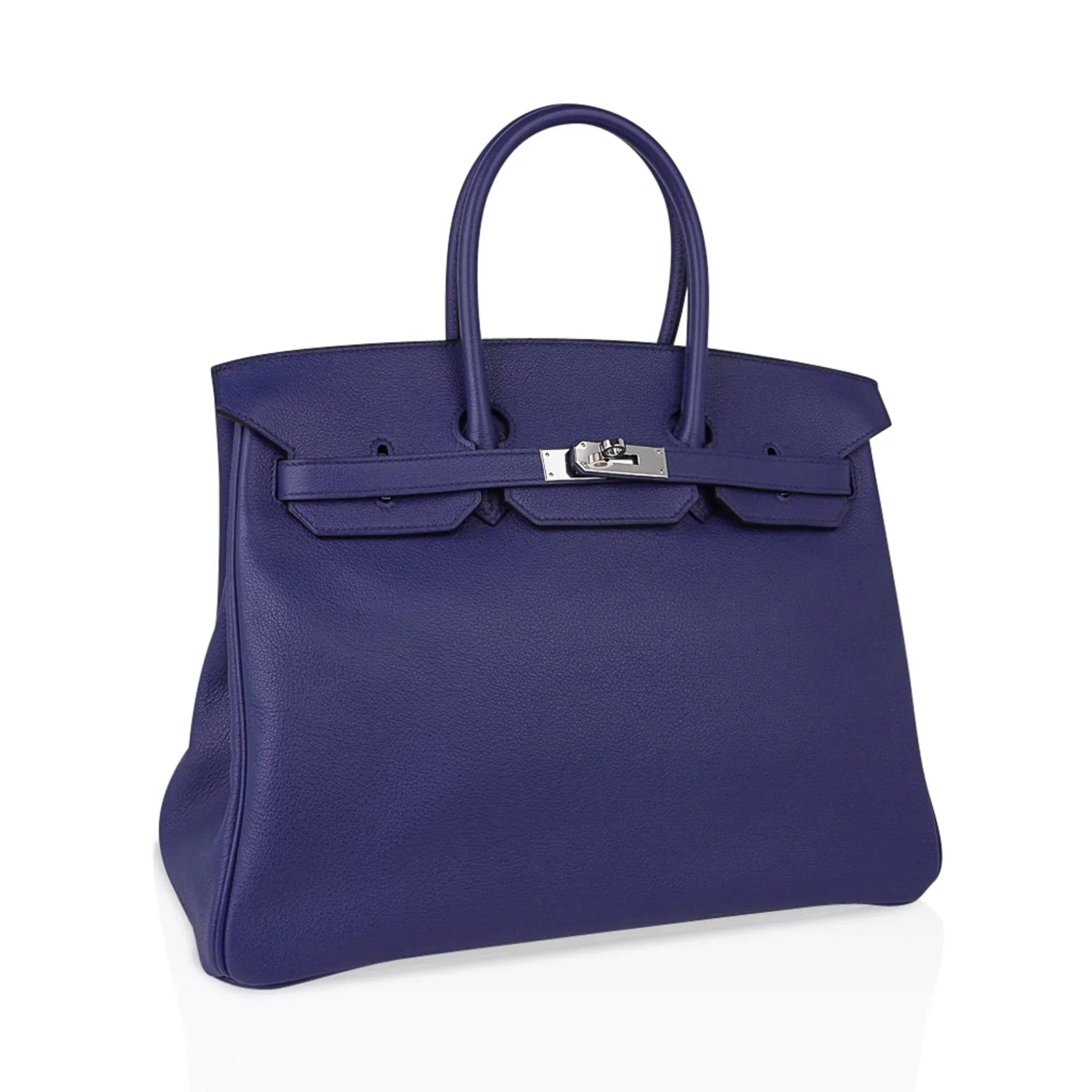 Limited Edition Birkin 35 Bag Blue Sapphire Taurillon Novillo Leather & Toile Sea Surf & Fun