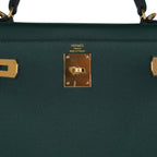Kelly Sellier 28 Bag Vert Anglais Epsom Leather with Gold Hardware