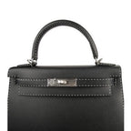Kelly 28 Bag Black Un Point Sur Deux Veau Graine Monsieur Limited Edition