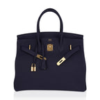Birkin 35 Bag Blue Nuit Gold Hardware Togo Leather