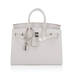 Birkin Sellier 25 Bag Gris Pale Epsom Leather with Palladium Hardware