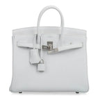 Birkin 25 Bag HSS White Clemence Trench Interior Brushed Palladium Hardware