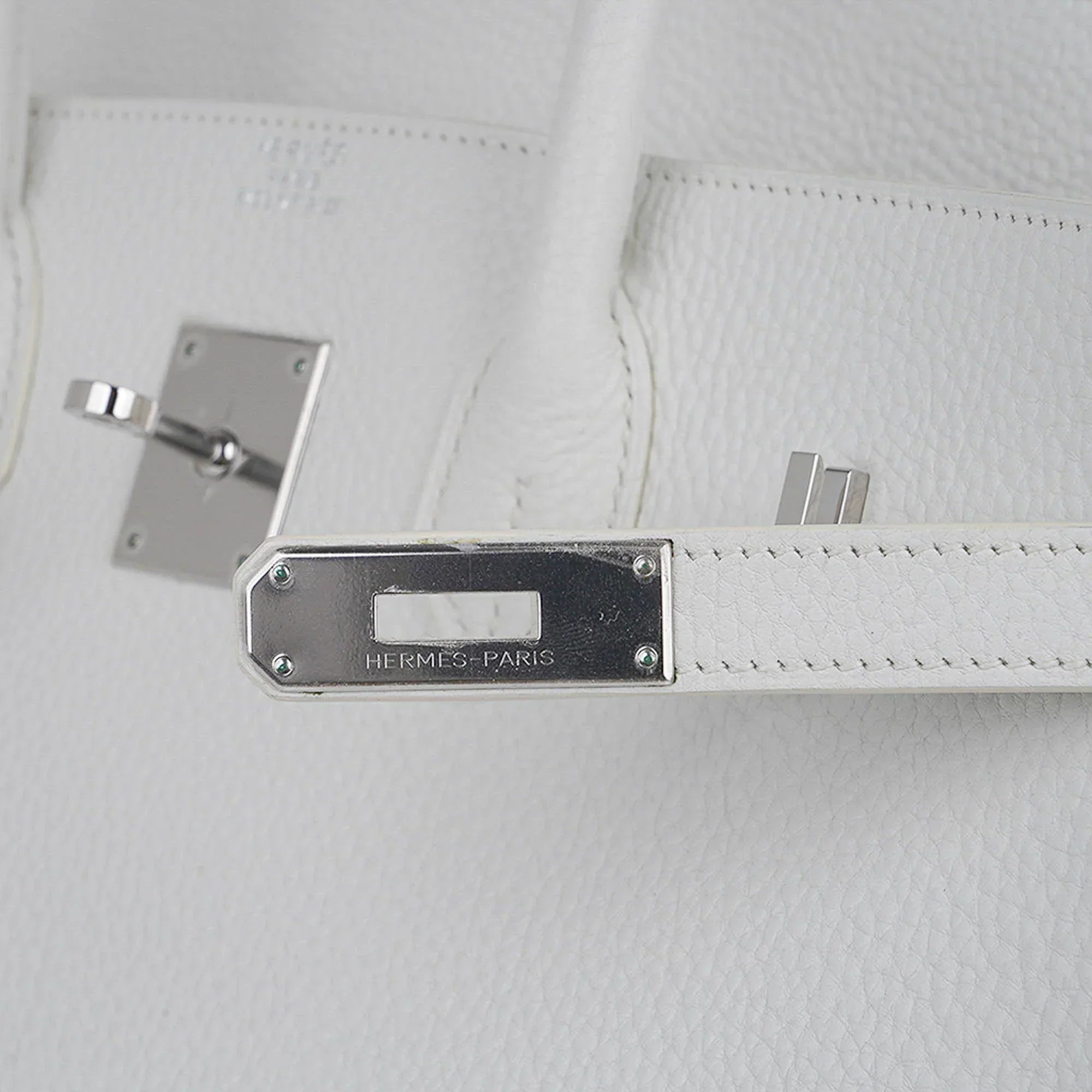 Birkin 35 Bag White Clemence Leather with Palladium Hardware