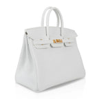 Birkin 25 HSS Bag White Clemence Gold Hardware