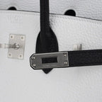 Birkin HSS 25 Bag White w/ Black Brushed Palladium Hardware